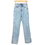 English Factory Light Wash High Rise Slit Straight Leg Jeans NWT- Size 25 (Inseam 31” see notes)