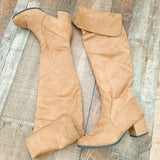 Nature Breeze Camel Knee High Boots  - Size 7.5