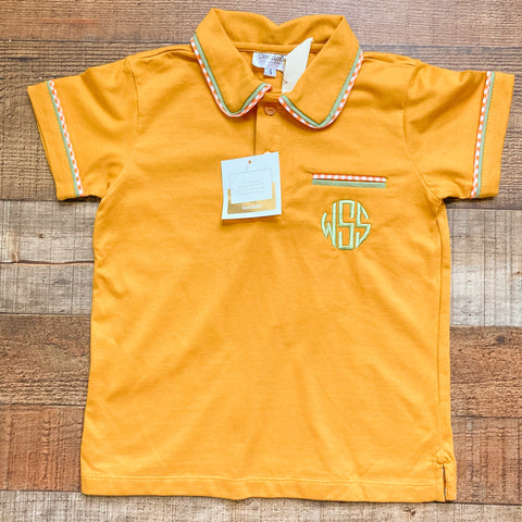 Dondolo Pumpkin Monogrammed "WSS" Collared Shirt NWT- Size 4