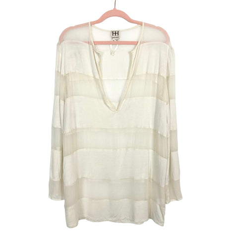 Haute Hippie Ivory Sheer Striped Cover Up- Size M (see notes)