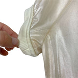 No Brand Cream Metallic Crop Zip Up Top- Size S (See Notes)