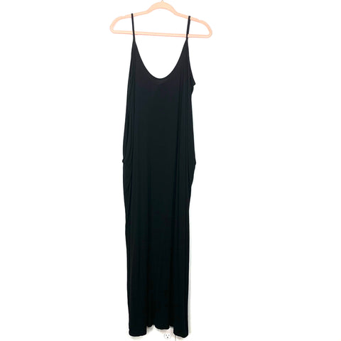 Isaac Liev Black Cold Shoulder Dress with Pockets- Size L