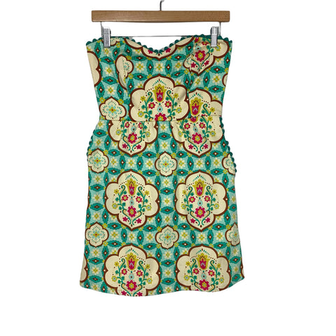 Judith March Printed Strapless Dress- Size S