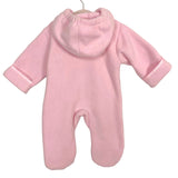 Widgeon Polartec Pink Fleece Hooded Footie- Size 6M (see notes)