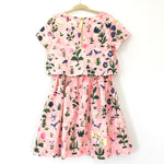 Girl's Youth J Crew Crewcuts Hot Pink Floral/Bird Print Dress- Size 6