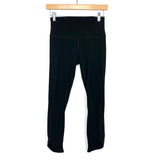 Savvi Black Angled Hem Dancer Leggings- Size S (Inseam 23.5”)