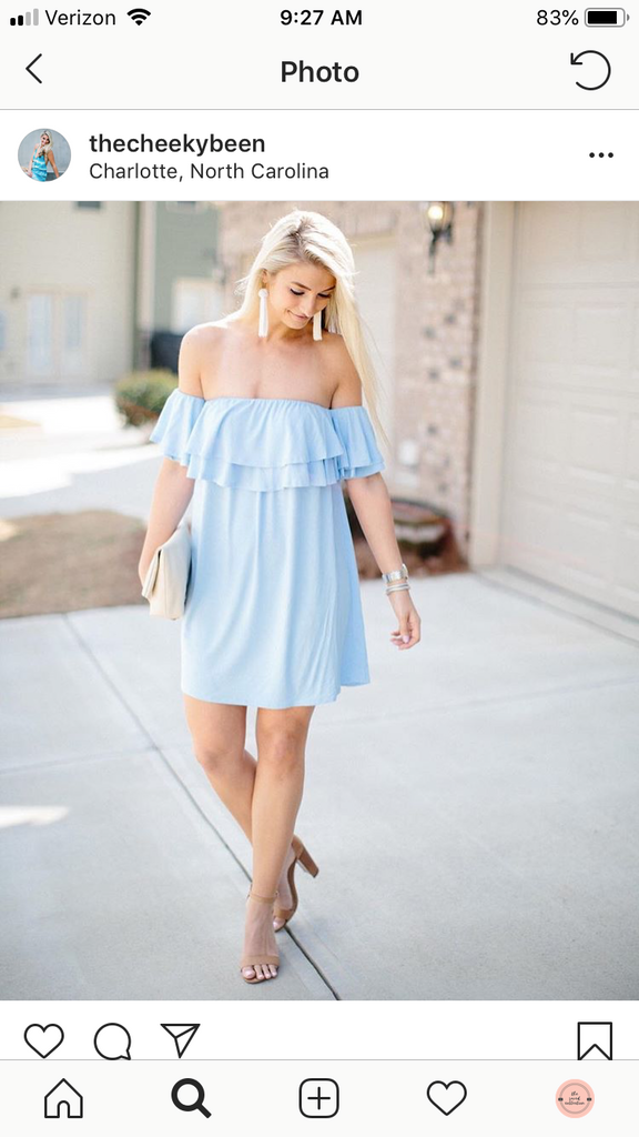 VaVa by Joy Han Light Blue Off the Shoulder Dress NWT Size S
