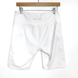 Baleaf White Biker Side Pockets Shorts- Size L