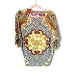Joyous & Free Beaded Pattern Dolman Style Top- Size XS