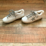 No Brand White Star Print Animal Print Lace Sneakers- Size 39 (US 8.5)