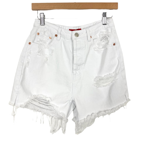 Signature8 White Distressed Jean Shorts- Size M