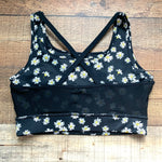 Wavvy Black Daisy Black Mesh Overlay Sports Bra- Size L (We have matching bottoms)