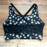 Wavvy Black Daisy Black Mesh Overlay Sports Bra- Size L (We have matching bottoms)