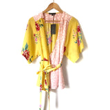 Gibson Yellow Floral Wrap Top NWT- Size XS