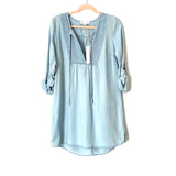 Lovestitch Chambray Roll Tab Sleeve Shift Dress NWT- Size M (sold out online)
