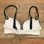 Victoria Secret Cream with Black Lace Push-Up Underwire Bra- Size 32B