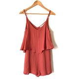 Bishop & Young Rust Ruffle Romper- Size M