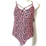 No Boundaries Pink Leopard One Piece NWT- Size M