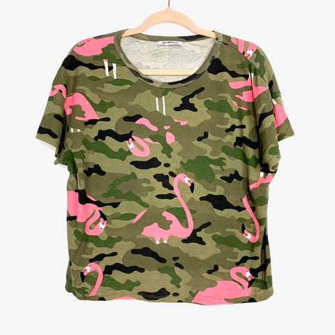 Zara Trafaluc Camo Print Flamino T-Shirt- Size S/S18