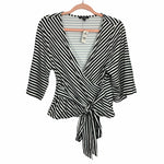 Express Black/White Stripe Wrap Top NWT- Size XS