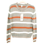 Ijoah Grey Camel And White Stripped Sweater NWT- Size S