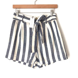 Sugar + Lips Blue & White Striped Lined Shorts NWT- Size S (we have matching blazer)