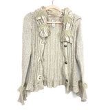 La Seine Grey Heathered Fur Zip Up Sweater- Size M