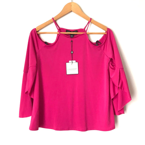 Laundry Hot Pink Cold Shoulder Top NWT- Size XS