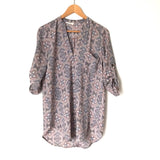 Lush 3/4 Sleeve Patterned V Neck Tunic- Size XS