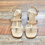 ABLE Natural Raffia Block Heel Sandals- Size 9 (LIKE NEW)