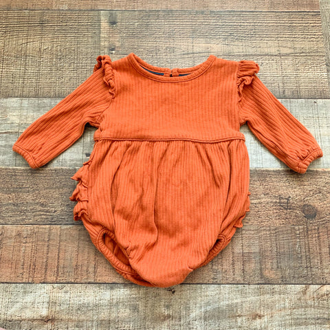 Ruffle Butts Burnt Orange Bubble Romper- Size 0-3M