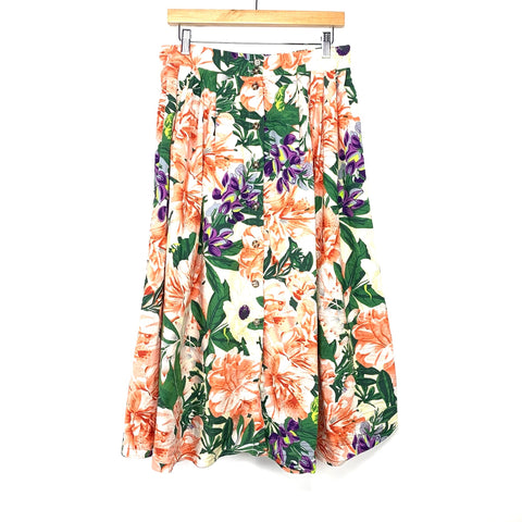 H&M Floral Print Button Skirt- Size 12 (We have matching top)