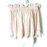 Endless Rose Pink Eyelet Off the Shoulder Blouse- Size S