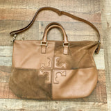Tory Burch Camel Natalie Suede and Leather Satchel bag (sold out online, see notes