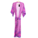 R. Vivimos Purple and Pink Printed Belted Kimono/Cover Up Dress Wrap NWT- Size S (4/6)