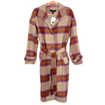 Forever 21 Tan/Purple Plaid Belted Coat NWT- Size M