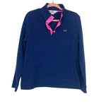 Vineyard Vines Navy Blue/Pink Snap Sweatshirt- Size M