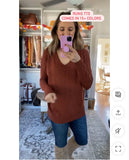 Dreamers by Debut Brick Front Seam Tunic Sweater- Size M/L