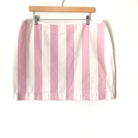 Madewell Pink/White Striped Skirt- Size 14