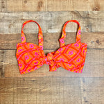 Show Me Your Mumu x Barbie Orange/Pink Floral Padded Bikini Top- Size XXL (we have matching bottoms)