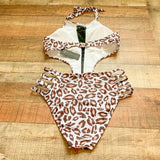 Tempt Me Animal Print Side Cutout One Piece NWT- Size M
