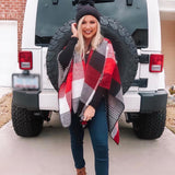 Nine West Reversible Black/White/Red Poncho Wrap NWT- Size OS
