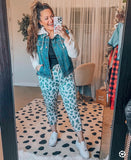 Scoop Tan Heathered Animal Print Joggers NWT- Size L (12-14) (Inseam 26")