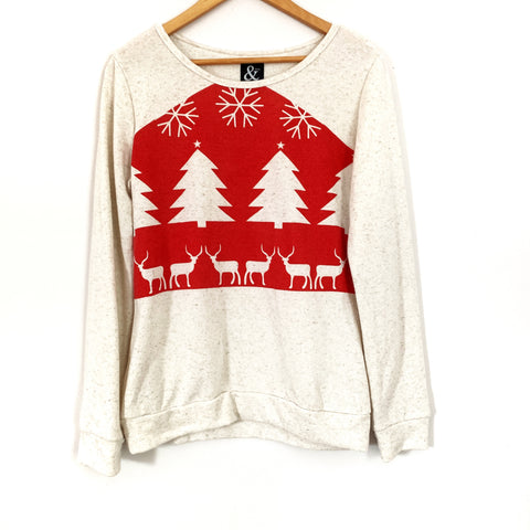 Ampersand & Ave. Cream Holiday Sweater- Size M