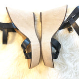 J Crew Black Wessley Wedges- Size 10