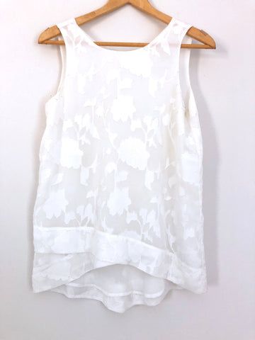 Cooper & Ella Floral Sheer Overlay Tank- Size XS