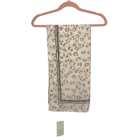 A New Day Cream/Tan/Grey Animal Print Scarf NWT- Size OSFA