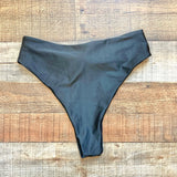 No Brand Black Front Tie Bikini Bottoms- Size M
