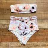 Peony Floral High Waisted Belted Bikini Bottoms- Size 12 (sold out online, we have matching top)