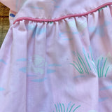 The Beaufort Bonnet Company Pink Swan Print Bubble- Size 2T (see notes)